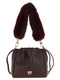 PINKO Schultertasche aus bordeauxrotem Lammleder