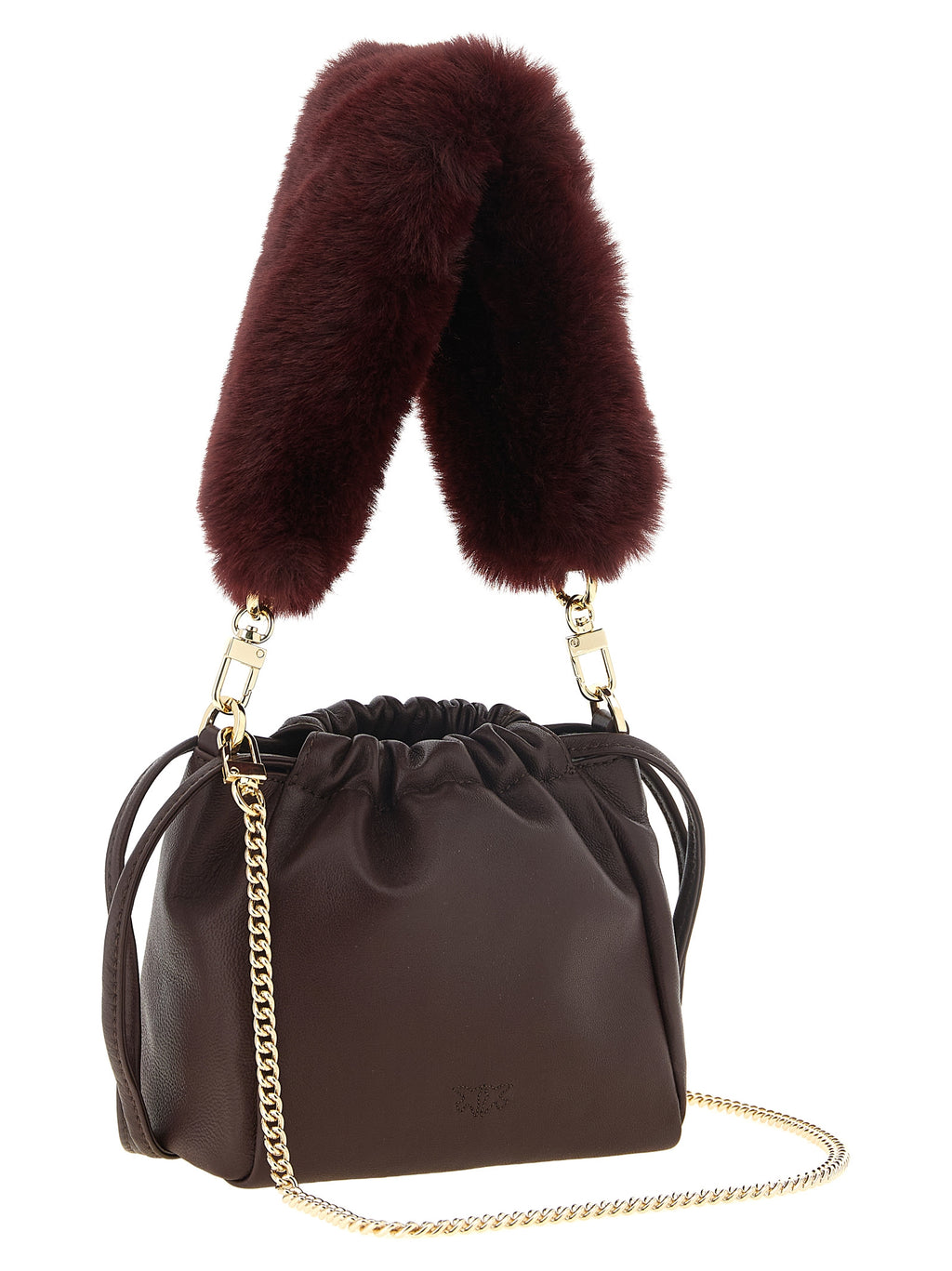 PINKO Schultertasche aus bordeauxrotem Lammleder