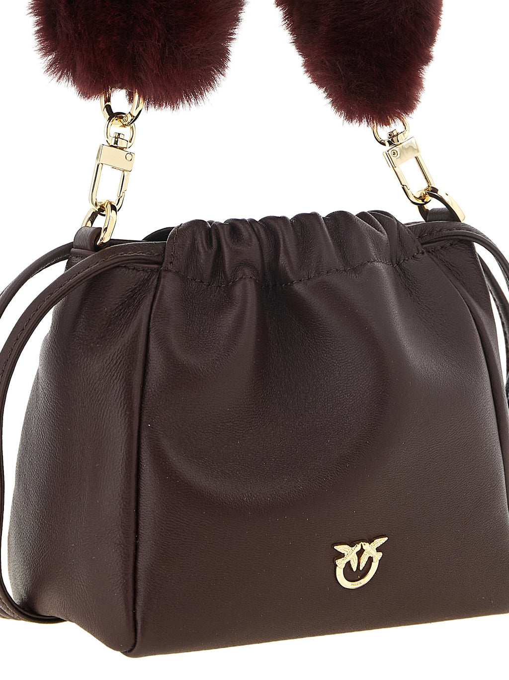 PINKO Schultertasche aus bordeauxrotem Lammleder