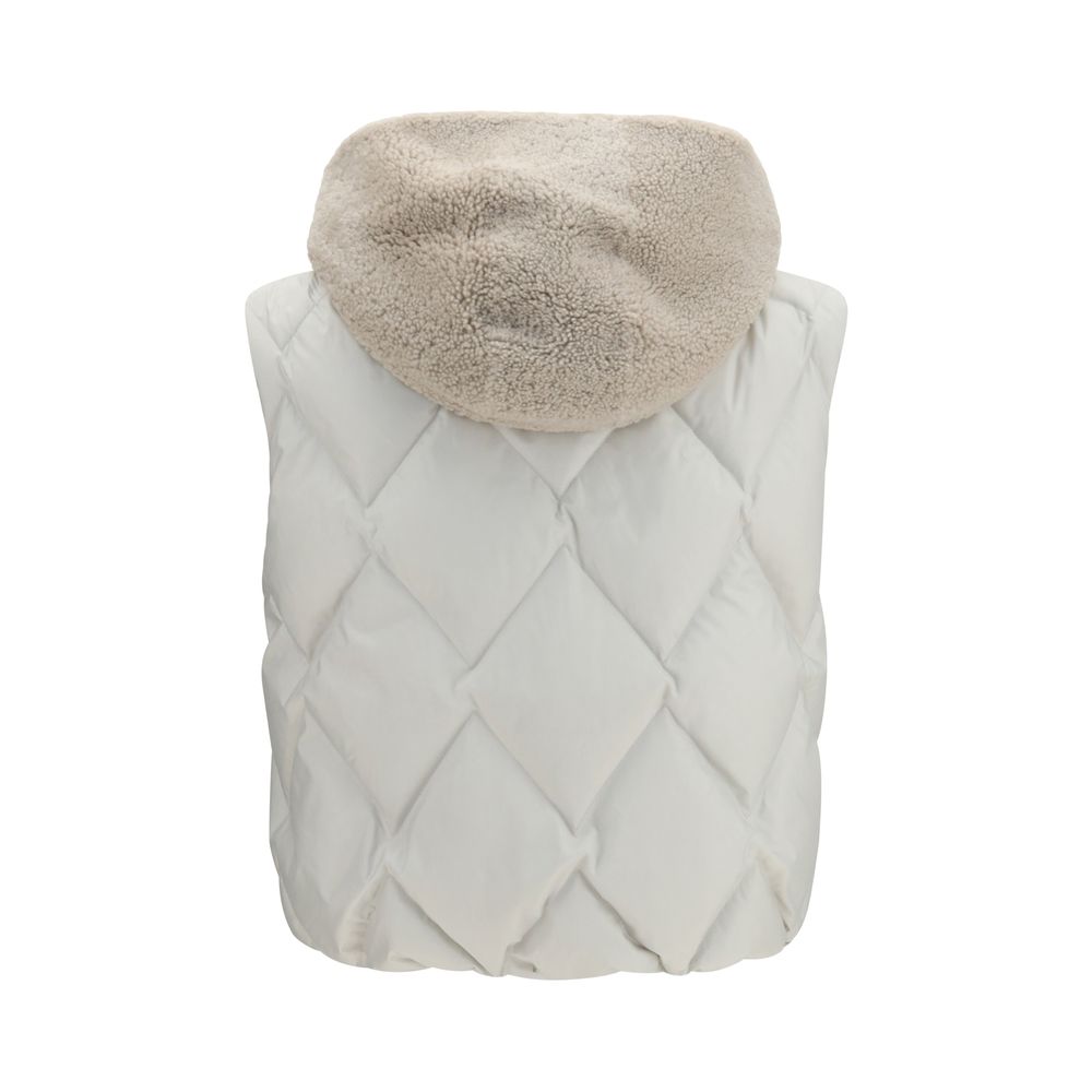 Brunello Cucinelli Graue ärmellose Polyester-Weste