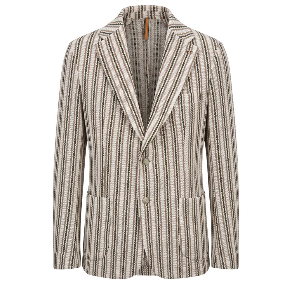 Roberto Pepe Luxury Beige Baumwolle Männer Jacke