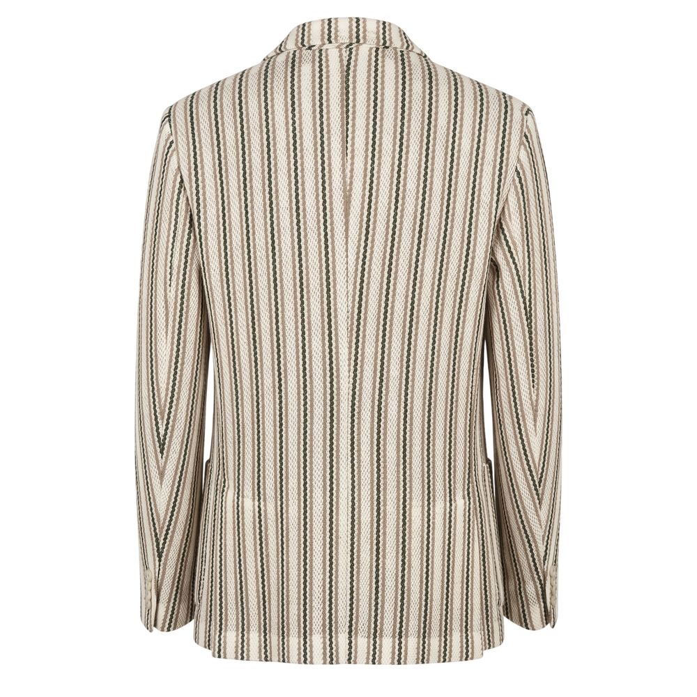 Roberto Pepe Luxury Beige Baumwolle Männer Jacke