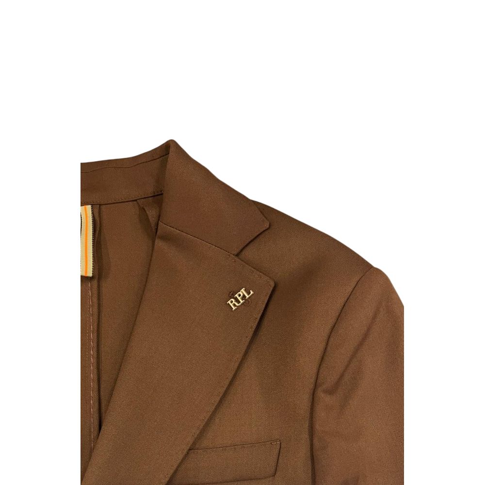 Roberto Pepe Luxury Braune Herrenjacke aus Viskose