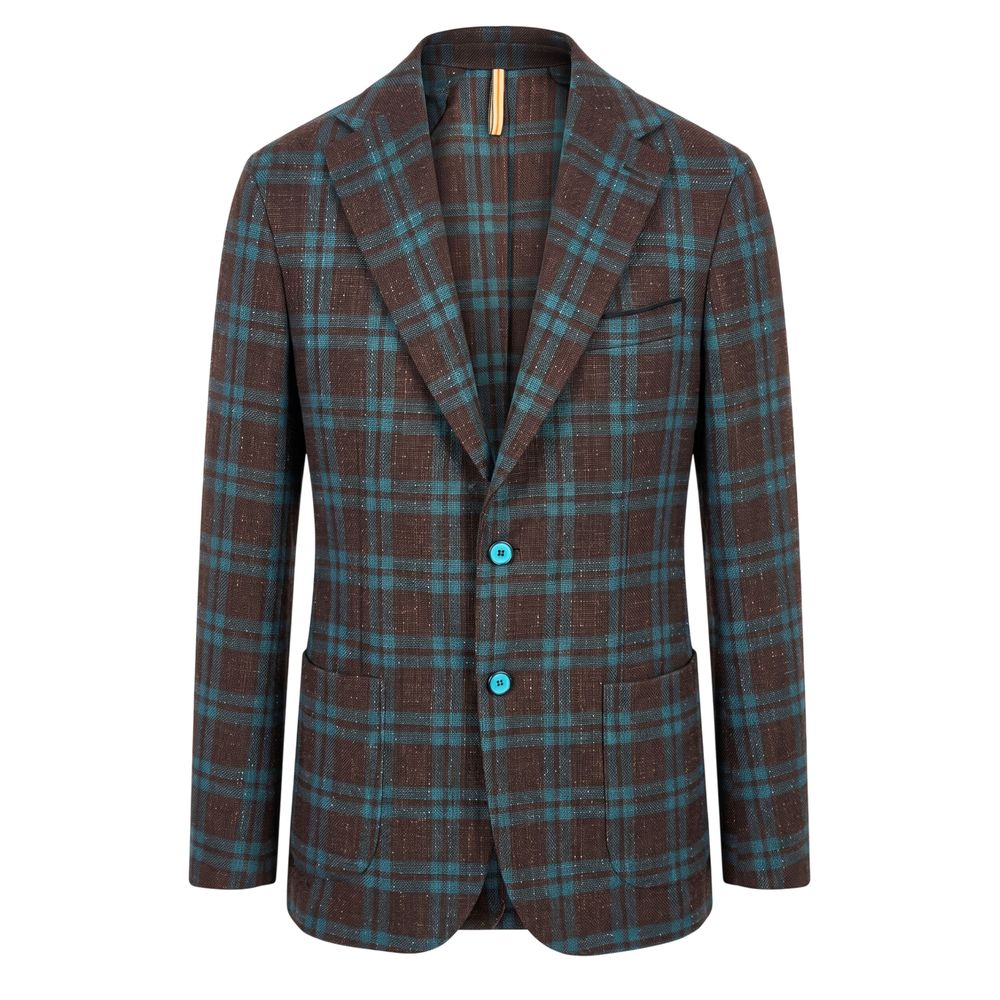 Roberto Pepe Luxury Braune Leinen Herrenjacke