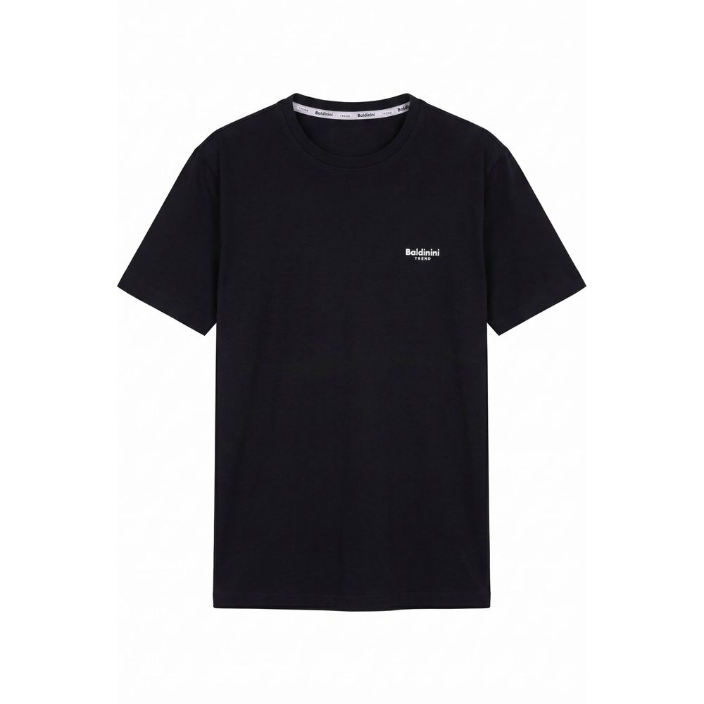 Baldinini Trend Schwarzes Baumwoll-T-Shirt für Herren