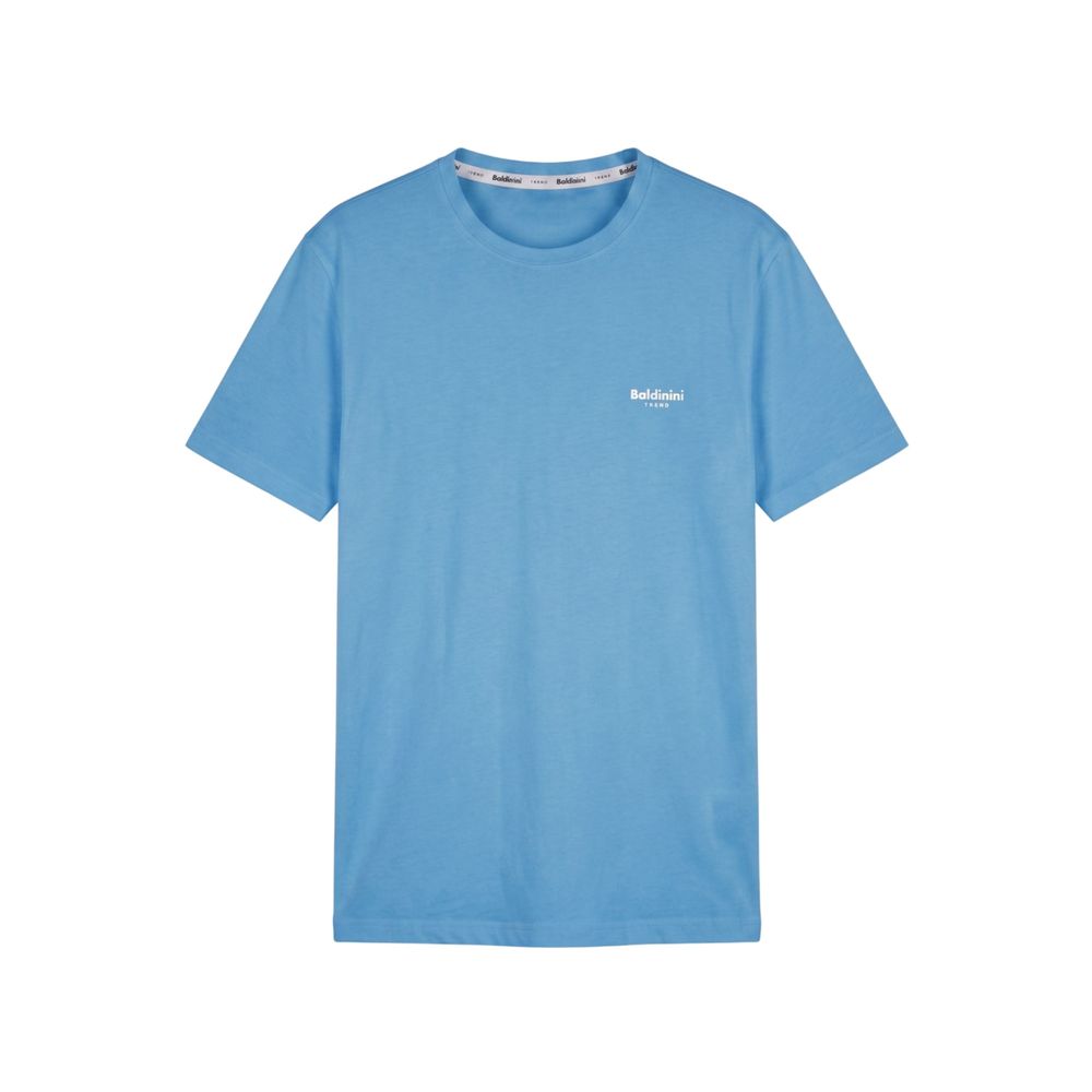 Baldinini Trend Hellblaues Polyester-T-Shirt