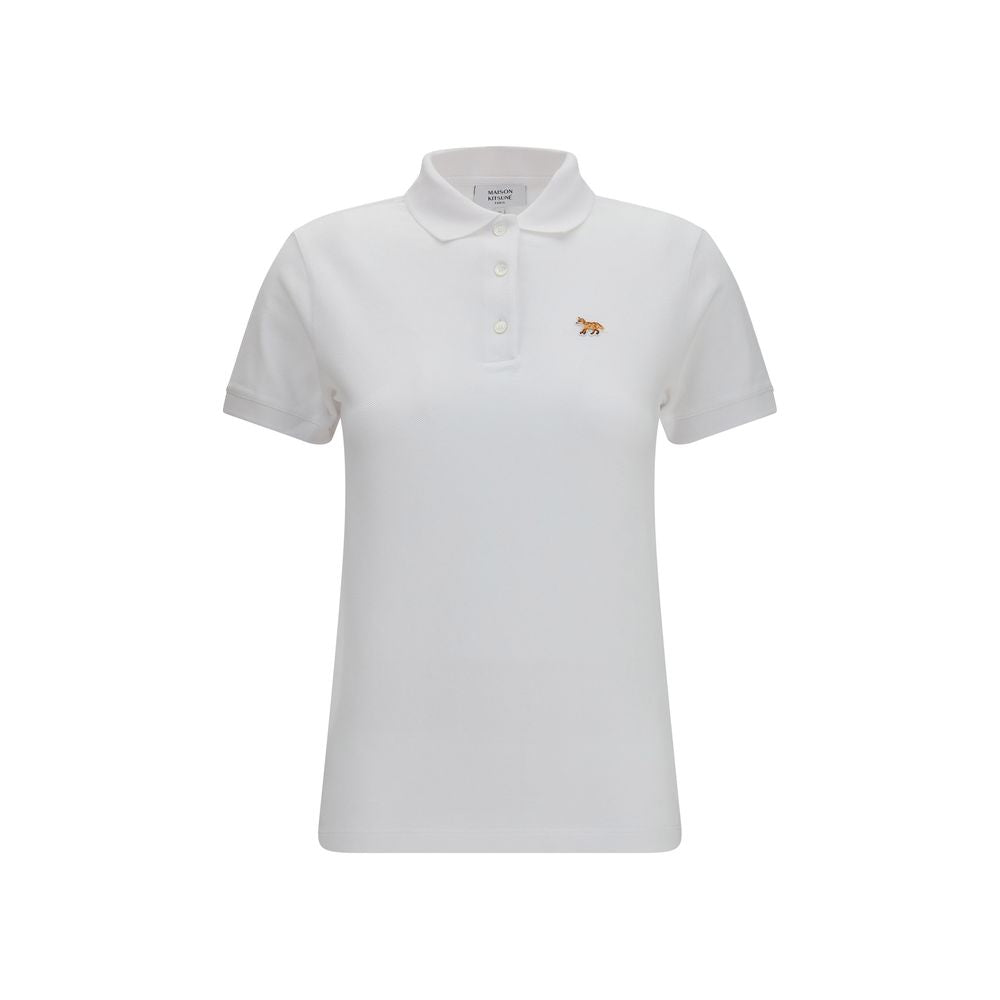 Maison Kitsuné Weißes Poloshirt aus Baumwolle