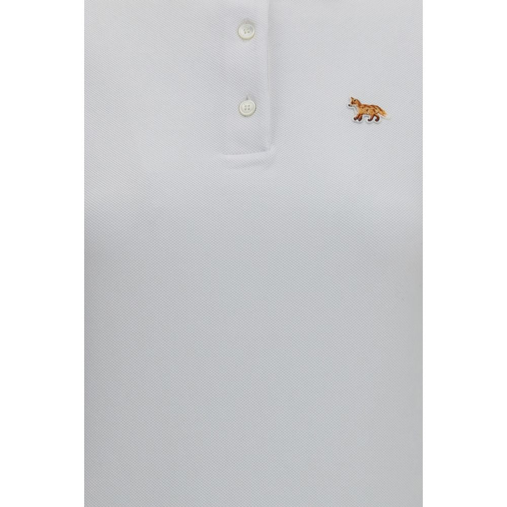 Maison Kitsuné Weißes Poloshirt aus Baumwolle