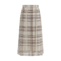 Brunello Cucinelli Beige Seiden-Midirock