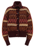 Dries Van Noten Bordeaux Woll-Strickjacke