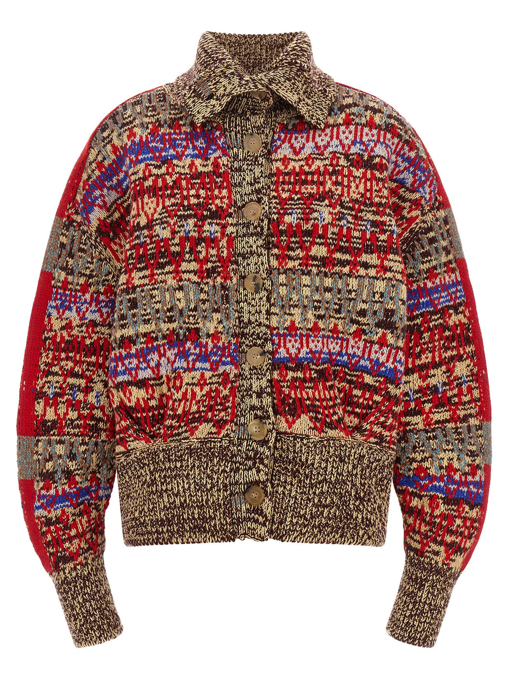 Dries Van Noten Mehrfarbige Wollstrickjacke