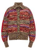 Dries Van Noten Mehrfarbige Wollstrickjacke
