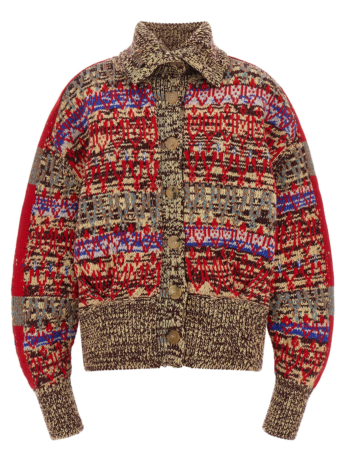 Dries Van Noten Mehrfarbige Wollstrickjacke