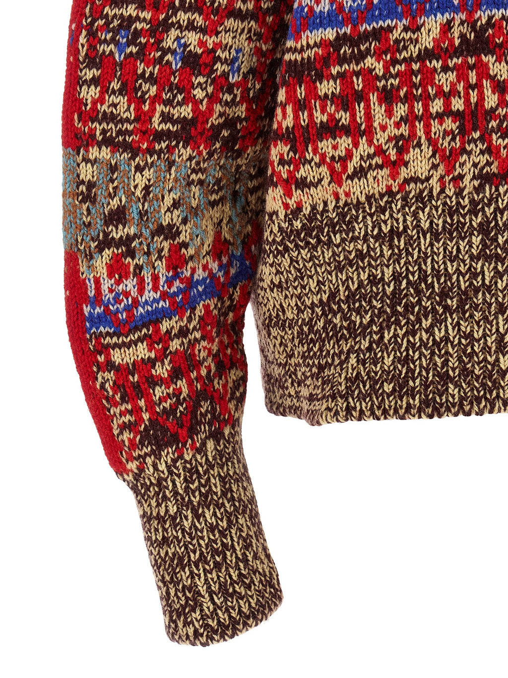 Dries Van Noten Mehrfarbige Wollstrickjacke