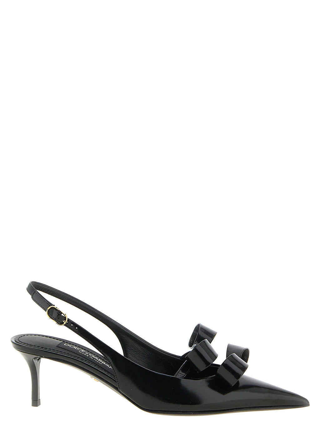 Dolce & Gabbana Schwarze Pumps aus Kalbsleder mit mittlerem Absatz