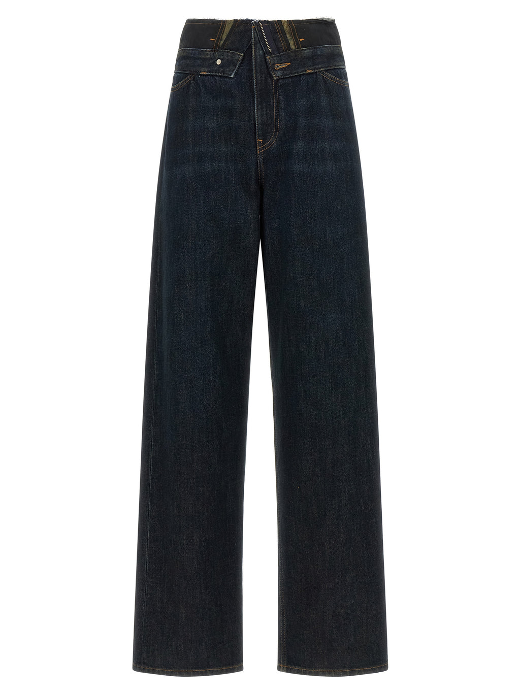 MM6 Maison Margiela Blaue High-Waist Jeans aus Baumwolle