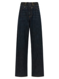 MM6 Maison Margiela Blaue High-Waist Jeans aus Baumwolle
