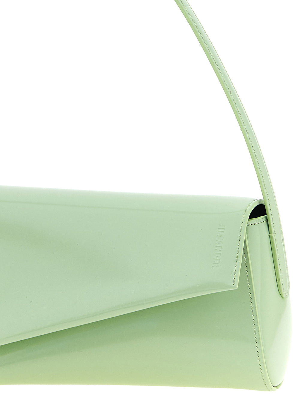 Jil Sander Zweifarbige Schultertasche aus Kalbsleder