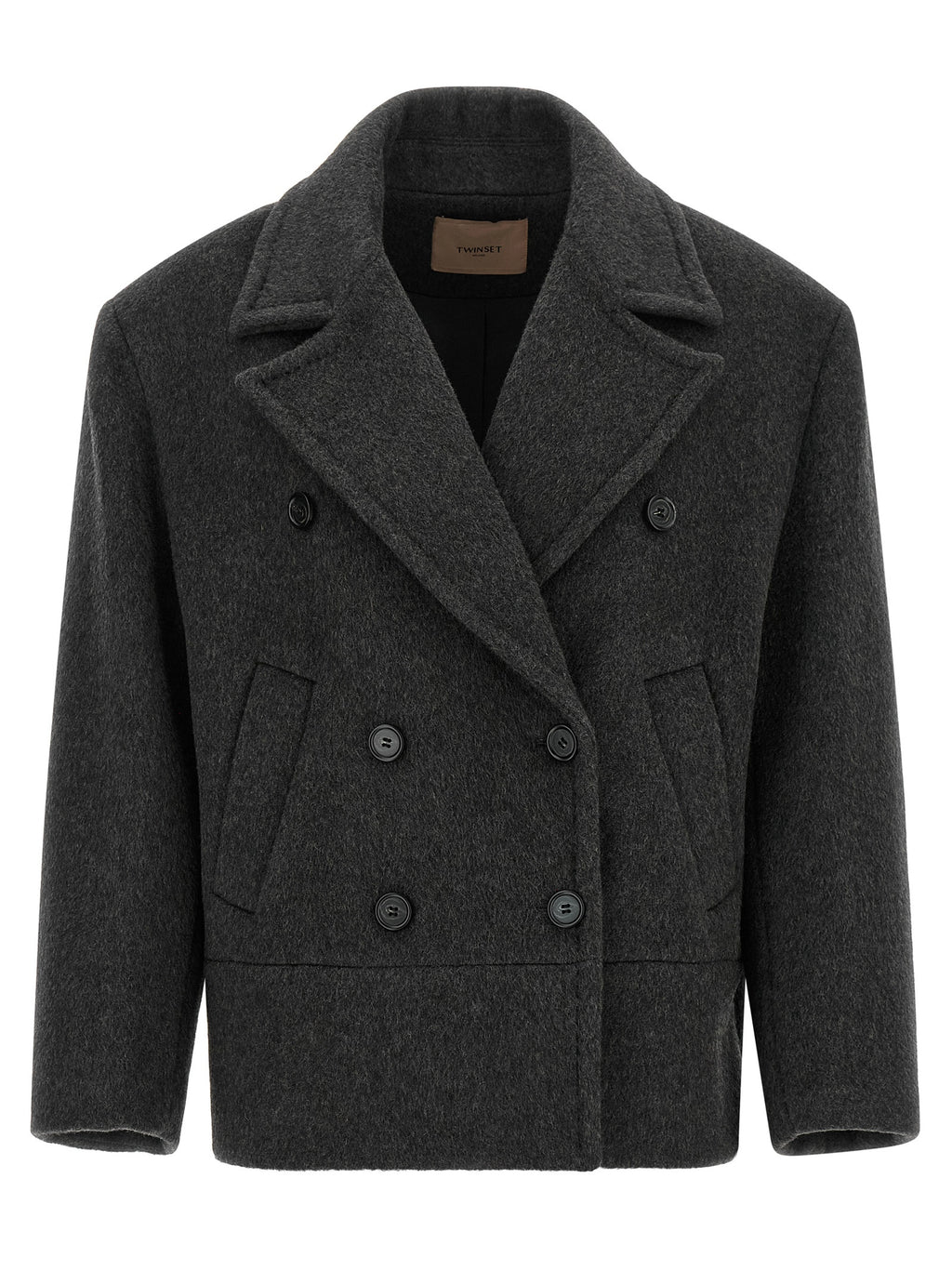 Twinset Grauer Wollmantel