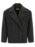 Twinset Grauer Wollmantel