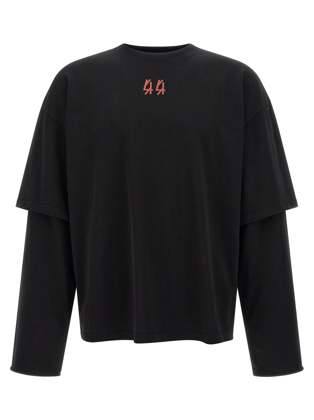 44 Label Group Schwarzes Baumwoll-T-Shirt