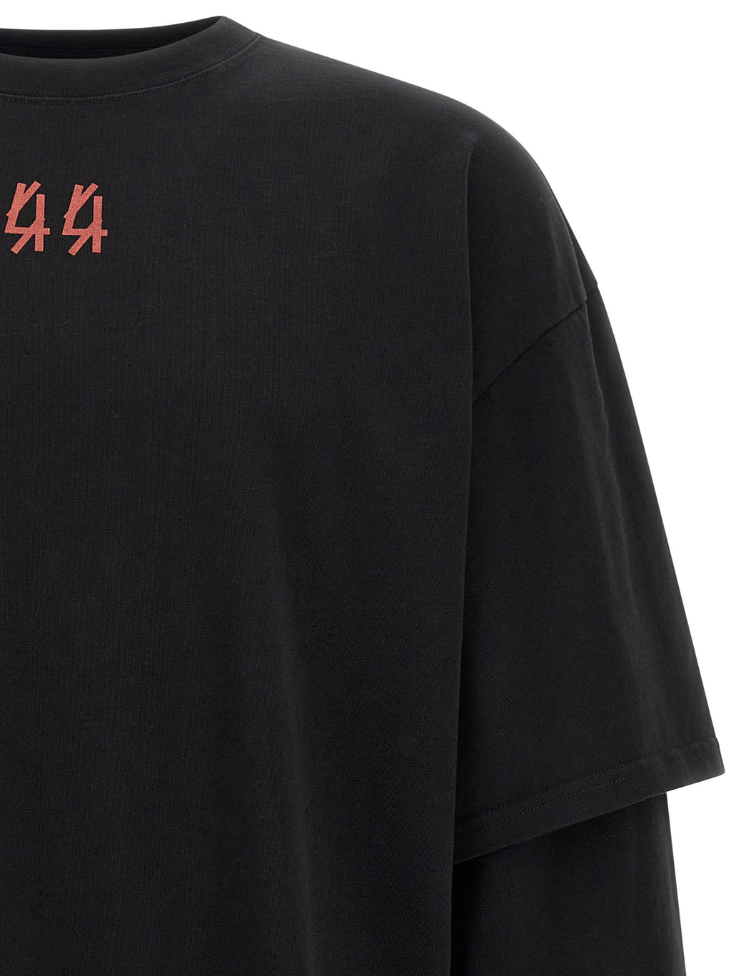44 Label Group Schwarzes Baumwoll-T-Shirt
