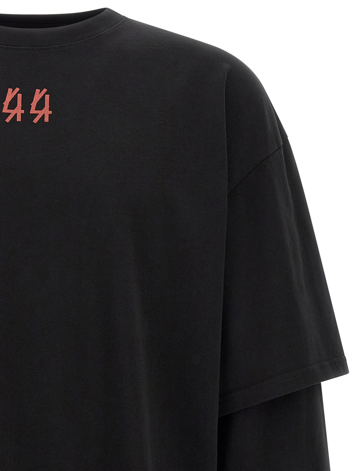 44 Label Group Schwarzes Baumwoll-T-Shirt