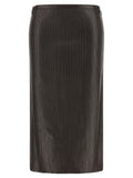Tom Ford Brauner Midi-Rock aus Lammleder