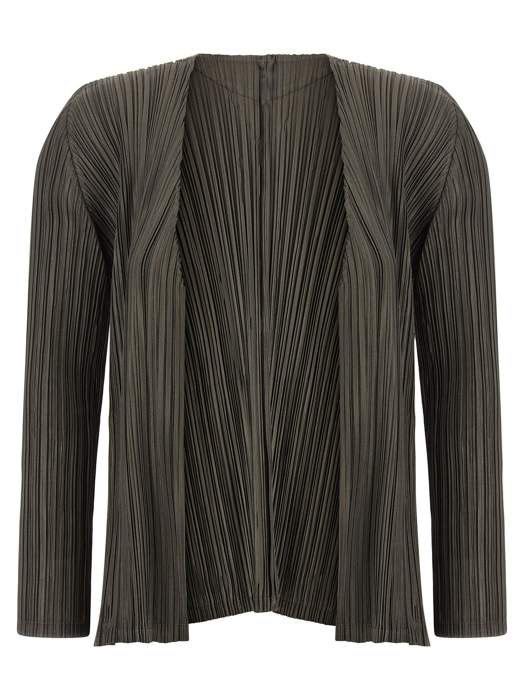 PLEATS PLEASE ISSEY MIYAKE Zweifarbige Polyester-Strickjacke