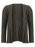 PLEATS PLEASE ISSEY MIYAKE Zweifarbige Polyester-Strickjacke