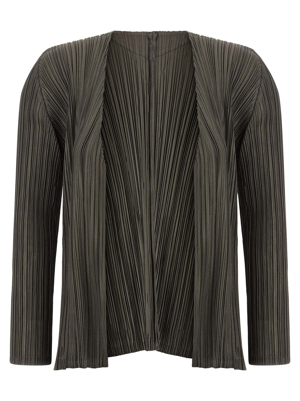 PLEATS PLEASE ISSEY MIYAKE Zweifarbige Polyester-Strickjacke