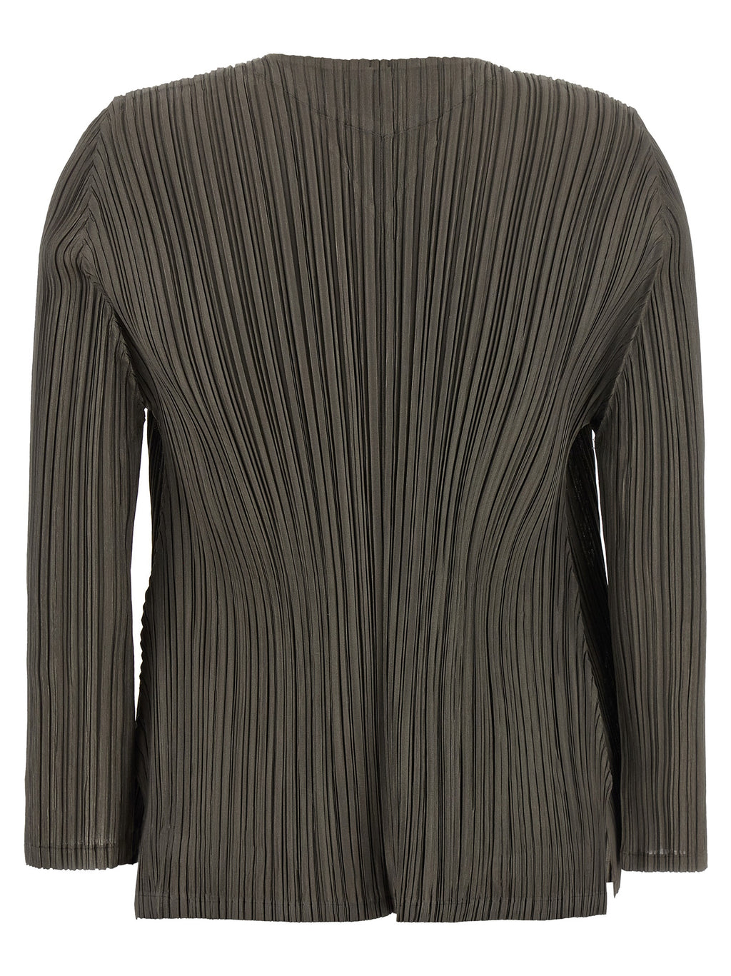 PLEATS PLEASE ISSEY MIYAKE Zweifarbige Polyester-Strickjacke