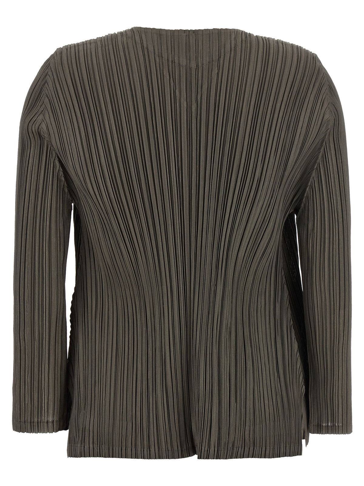 PLEATS PLEASE ISSEY MIYAKE Zweifarbige Polyester-Strickjacke