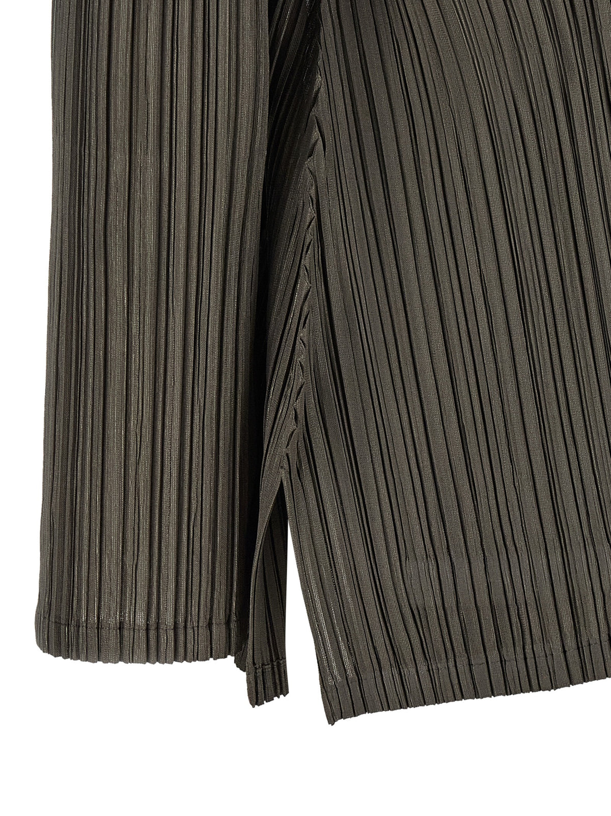 PLEATS PLEASE ISSEY MIYAKE Zweifarbige Polyester-Strickjacke