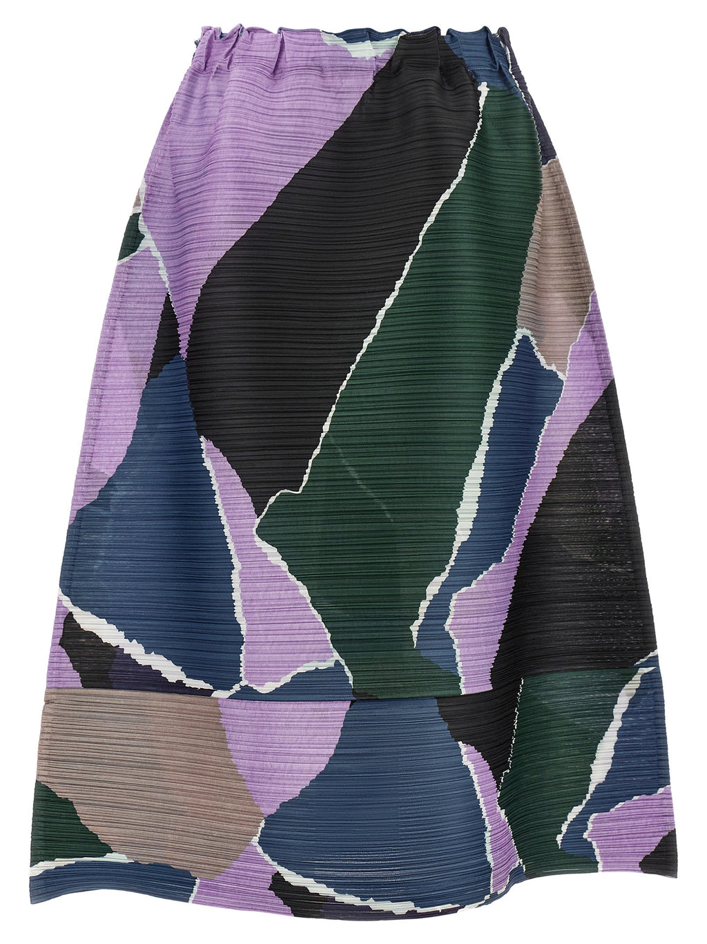 PLEATS PLEASE ISSEY MIYAKE Mehrfarbiger Polyester-Maxirock