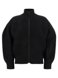 Issey Miyake Schwarze Polyester-Jacke in voller Länge