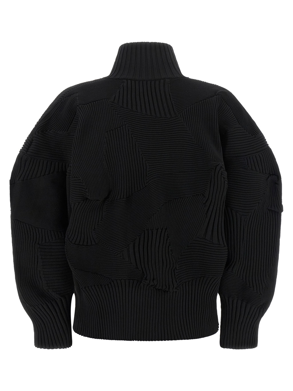 Issey Miyake Schwarze Polyester-Jacke in voller Länge