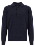 ZEGNA Blaues Woll-Poloshirt