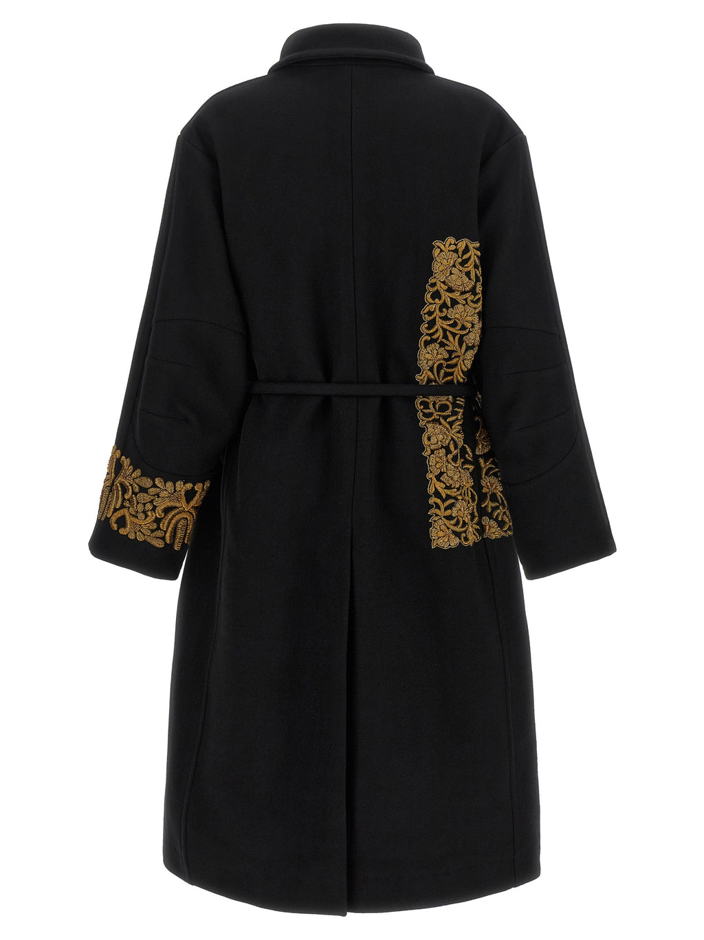 Dries Van Noten Schwarzer Wollmantel