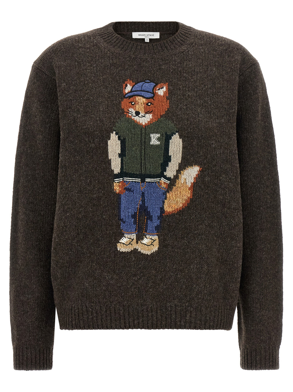 Maison Kitsuné Brauner Wollcardigan