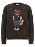 Maison Kitsuné Brauner Wollcardigan