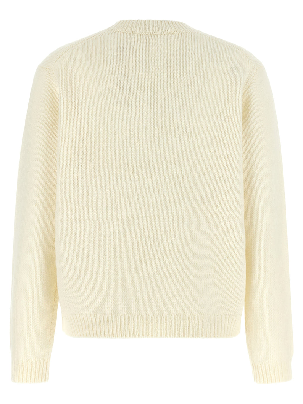 Maison Kitsuné Weiße Wollstrickjacke