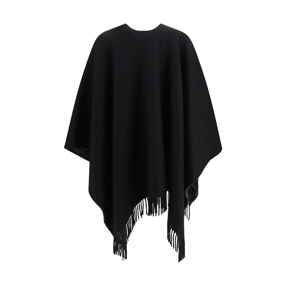 Fendi Schal aus schwarzer Wolle Ovis Aries