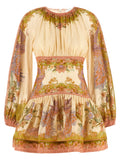 Zimmermann Kurzes Kleid aus mehrfarbiger Baumwolle