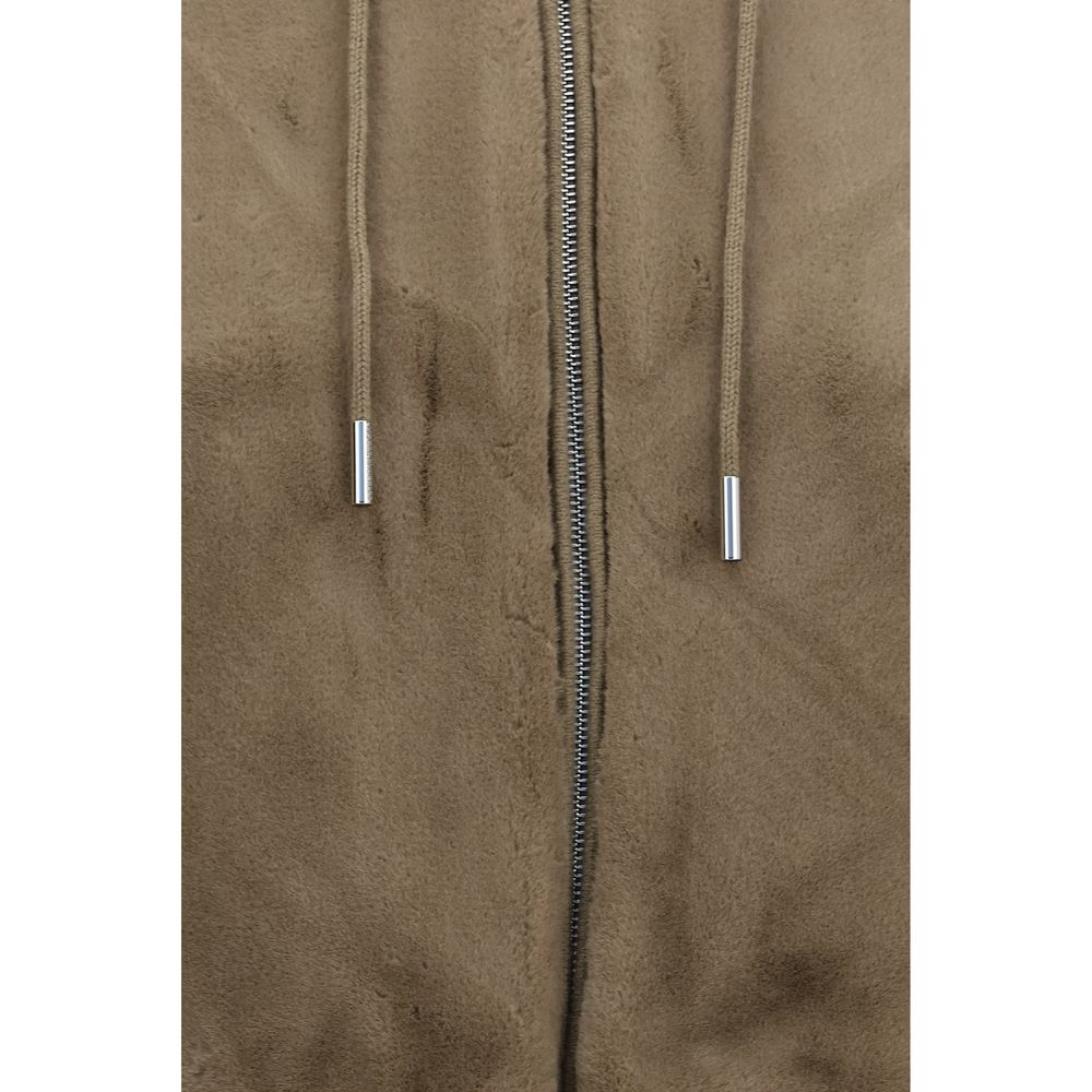 Moose Knuckles Brauner Woll-Hoodie Oves Aries