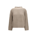 Brunello Cucinelli Beige Wollpullover Oves Aries Rollkragenpullover
