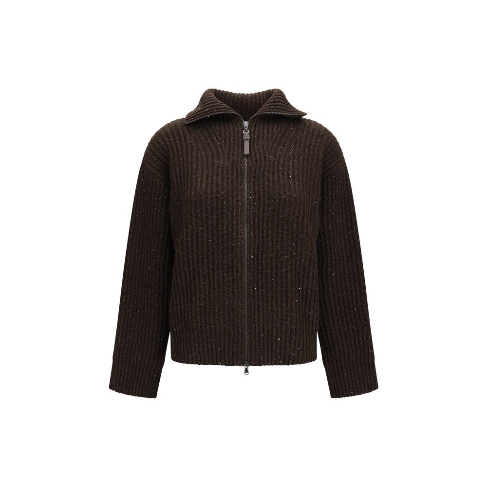 Brunello Cucinelli Brauner Kaschmir-Pullover