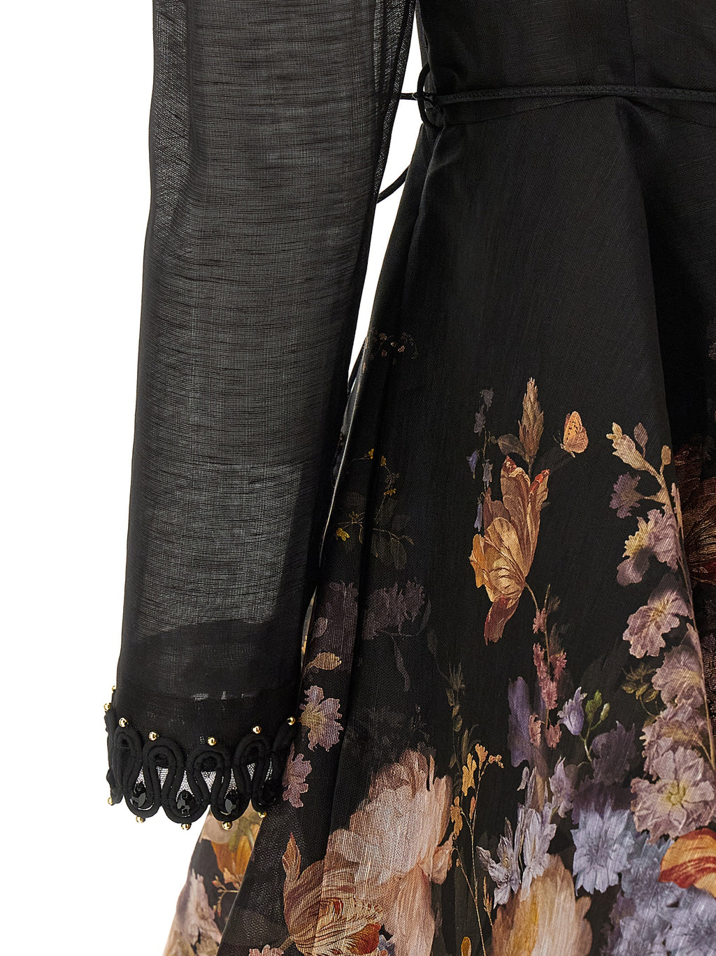Zimmermann Kurzes mehrfarbiges Leinenkleid