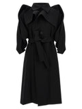 Issey Miyake Schwarzer Wollmantel