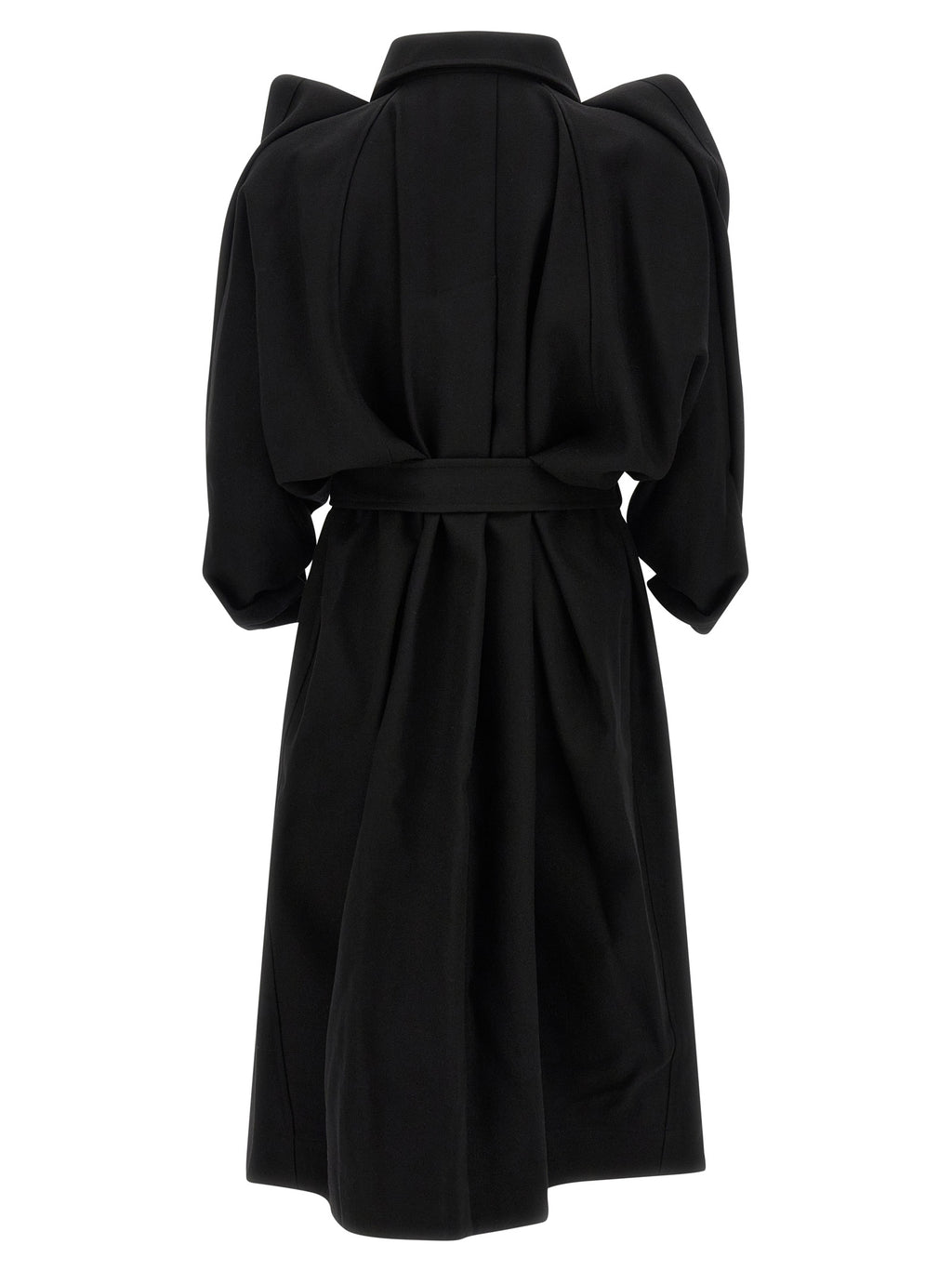 Issey Miyake Schwarzer Wollmantel